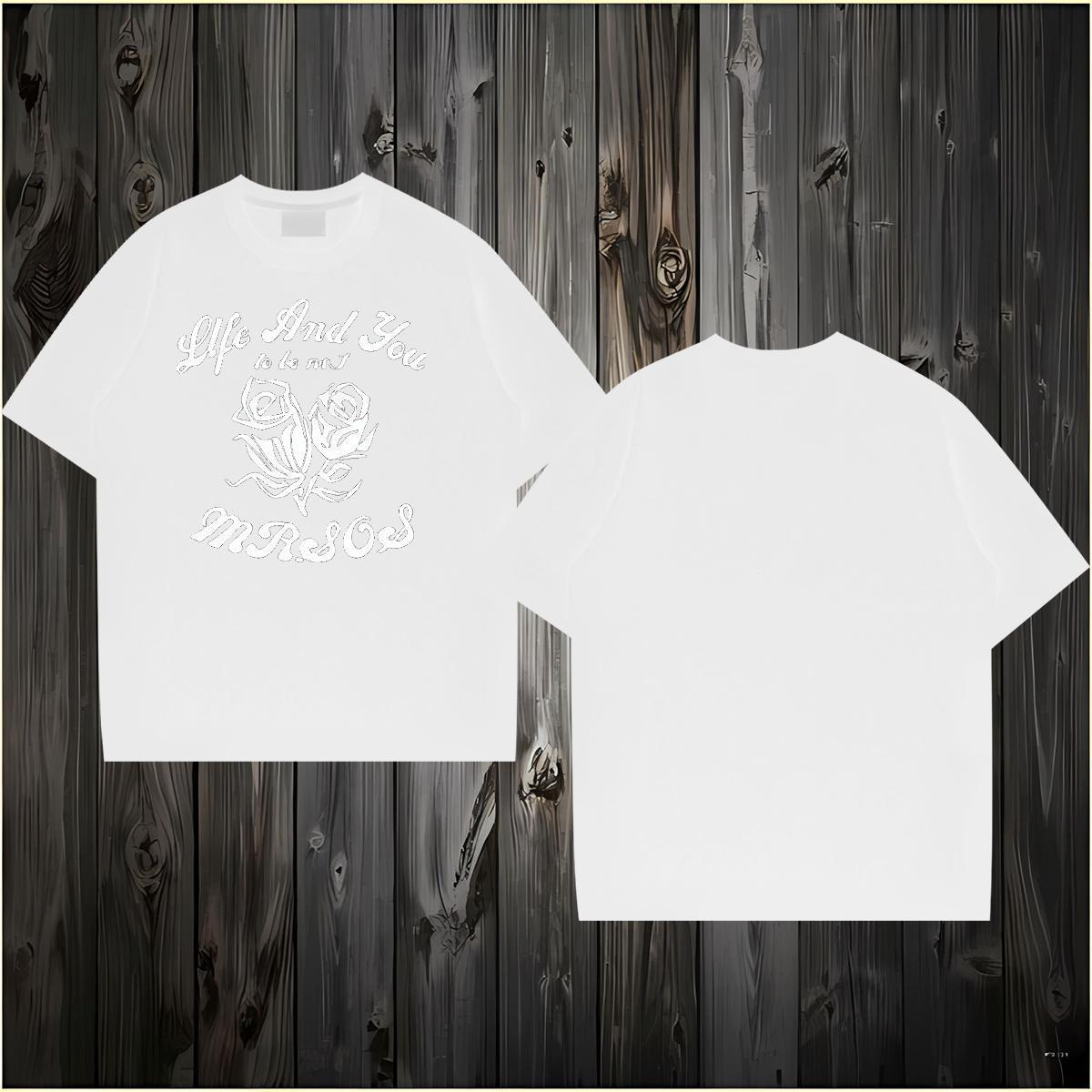 Fashion Designer T Shirts Men 100% Cotton 230g flower Anime Printing Street Wear Breathable Crew Neck Cool Tshirt for Man Woman Custom Print Plus Size