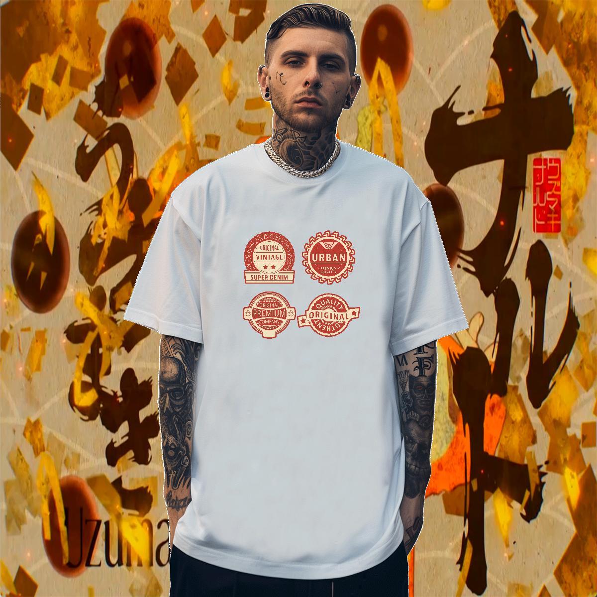 Comfortable Tshirts 230g Cotton Street letter DIY Pure Cotton DIY Customized Men T Shirts Tee Shirt