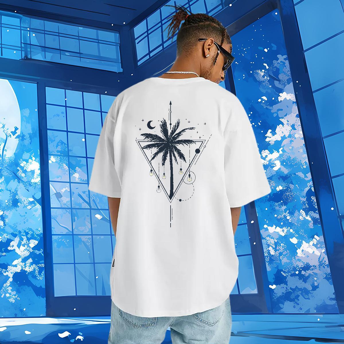 New Mens T Shirts 230g Cotton tree Street wear Hip Hop Tops Tees Crew Neck Breathable Popular Men Tshirts Custom Print Plus Size