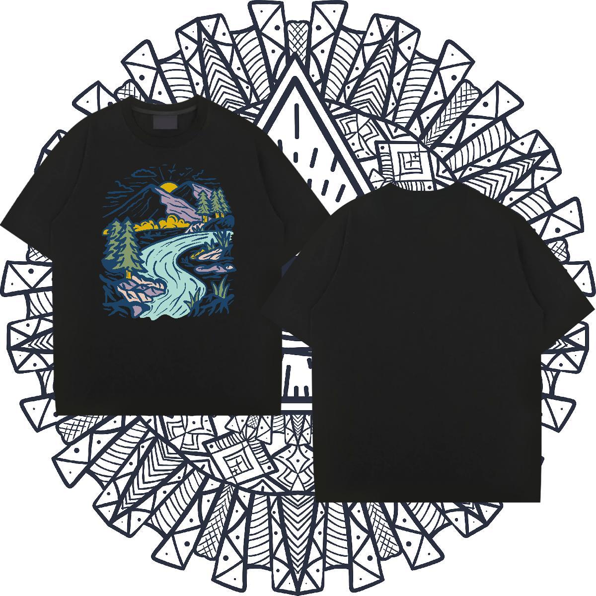 Cool Tshirt for Man Woman 230g Cotton Sport Mountain Oversized 3XL 4XL Short Sleeve O-Neck Classic T Shirt For Man Tops Tees