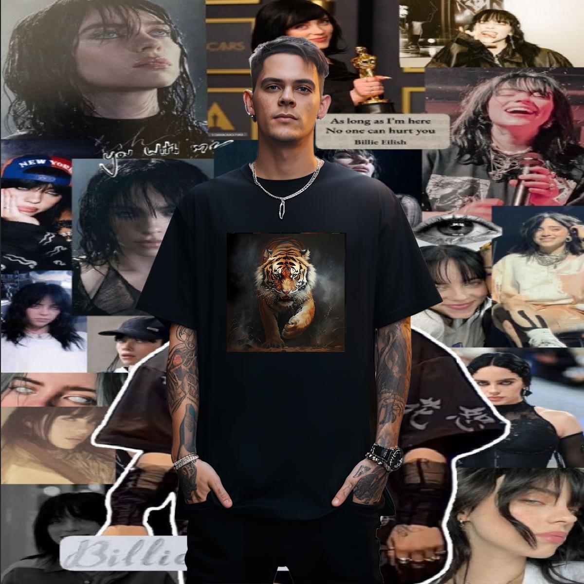 Fashion Designer T-Shirts for Men 100% Cotton 230g tiger Daily Outfit Tops Tees Breathable Crew Neck Soft Tshirt for Man Woman White Plus Size