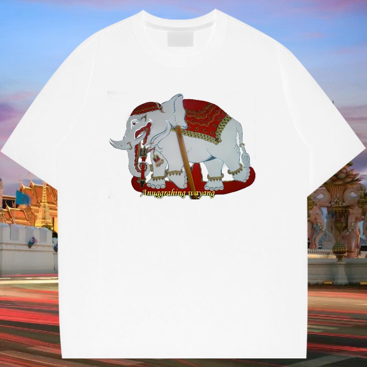 New Mens T Shirts 230g Pure Cotton elephant Daily Wear Polos Breathable Crew Neck Cool Design Tshirts Custom Big Size