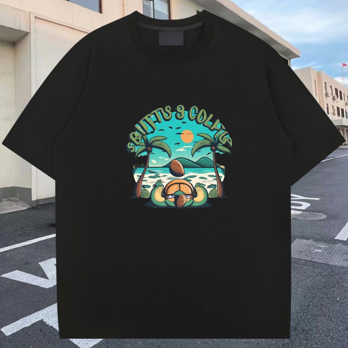 Comfortable Tshirt for Man Woman 230g Cotton Street beach Anime Print Breathable Soft Fashion T shirt Wear