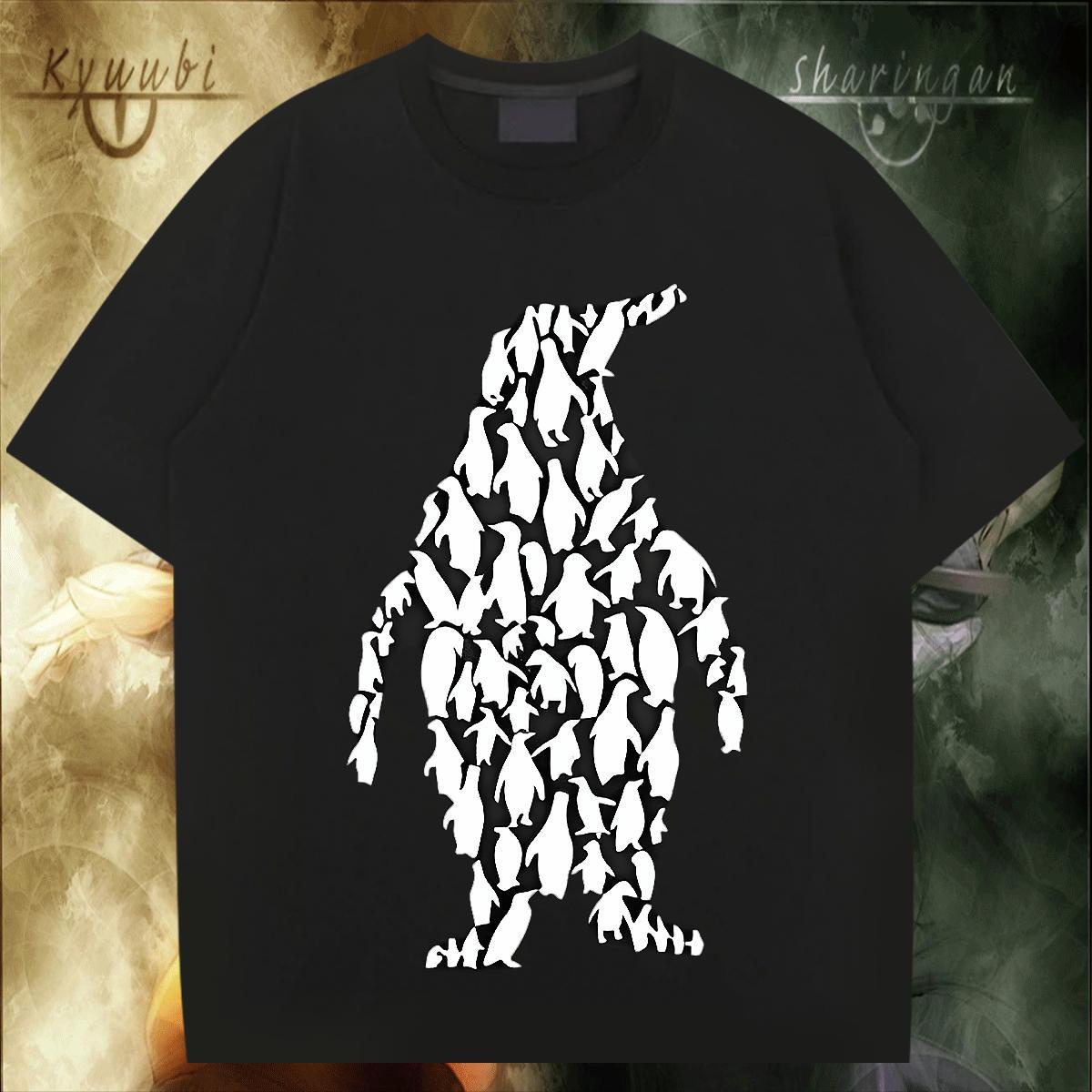 Loose Men Tees 230g Cotton Anime Printing Street penguin Customized Print Breathable Soft 2024 DIY T Shirt For Man Tops Tees