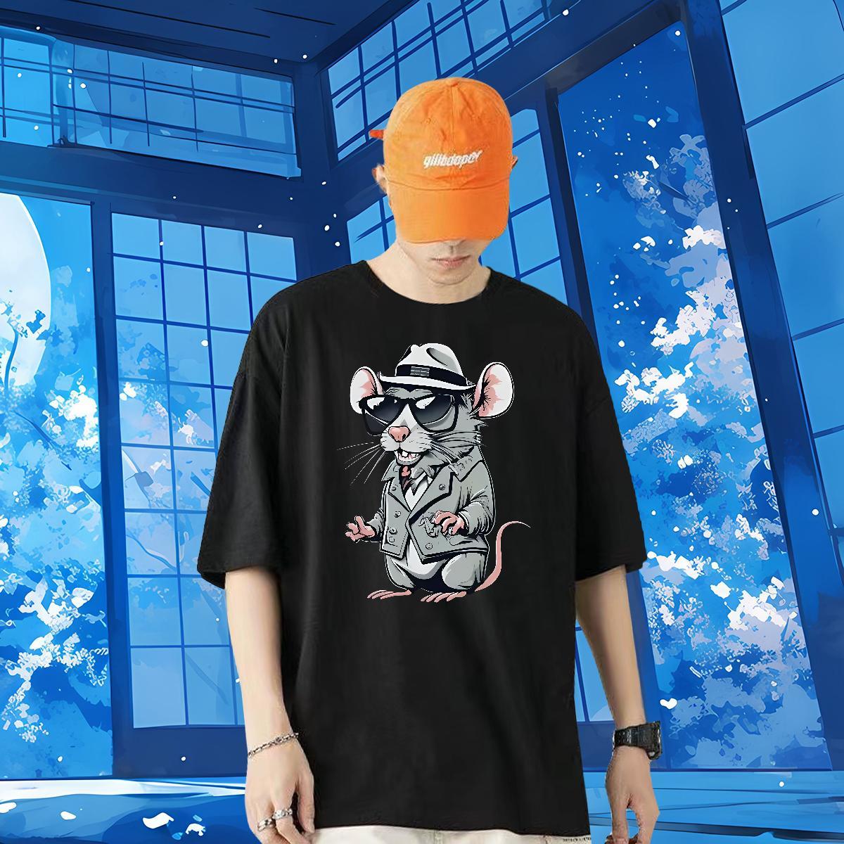 Free Shipping T-Shirts for Men 230g Cotton mouse Street Tops Shirt Breathable Short Sleeve Comfortable Couples T Shirts DIY