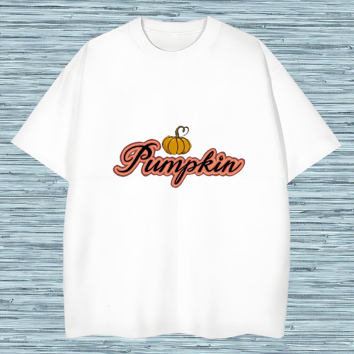 T Shirt For Man 230g 100% Cotton pumpkin Home Outdoor O-Neck Short Sleeve Customized Men Tops Tees Fashion New Classic Polos