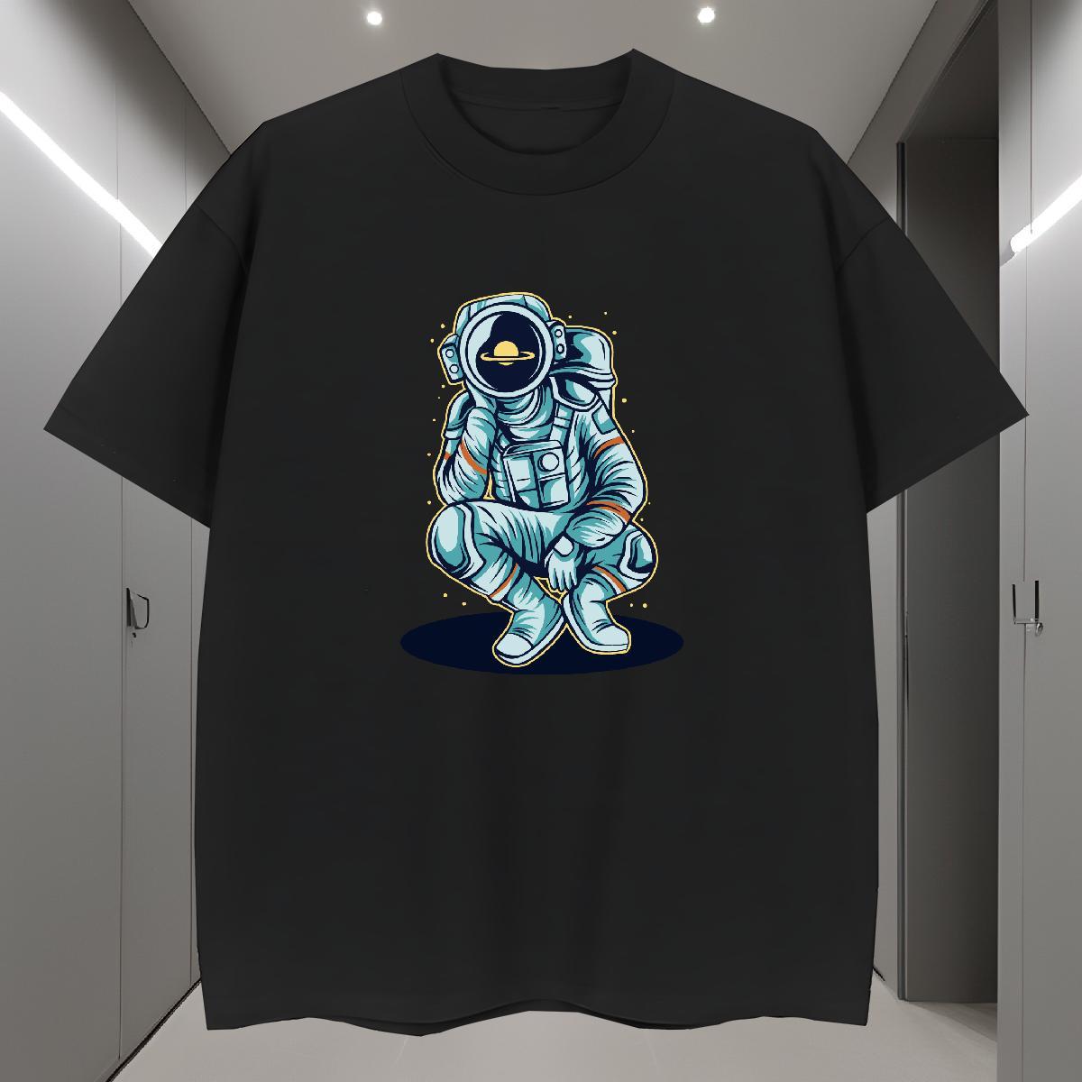 Mens T Shirts 230g Cotton universe Hip Hop Breathable Crew Neck Oversized Tshirts New Arrival Unisex Tops