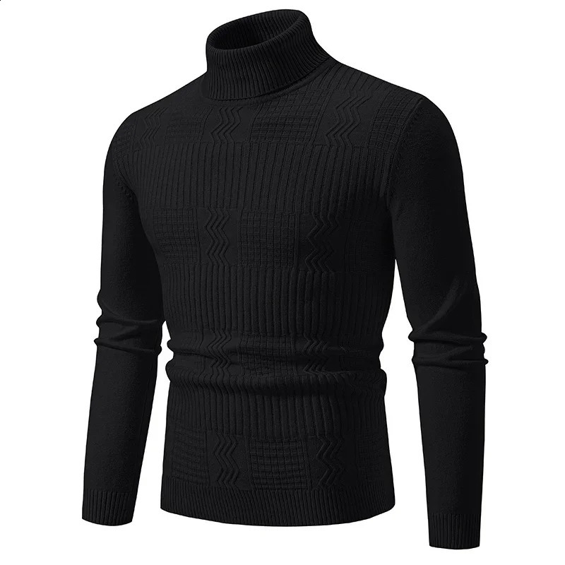 Mens Sweaters Solid Color Pullover Long Sleeve Knitted Warm Sweater Tops Men Clothes 240729
