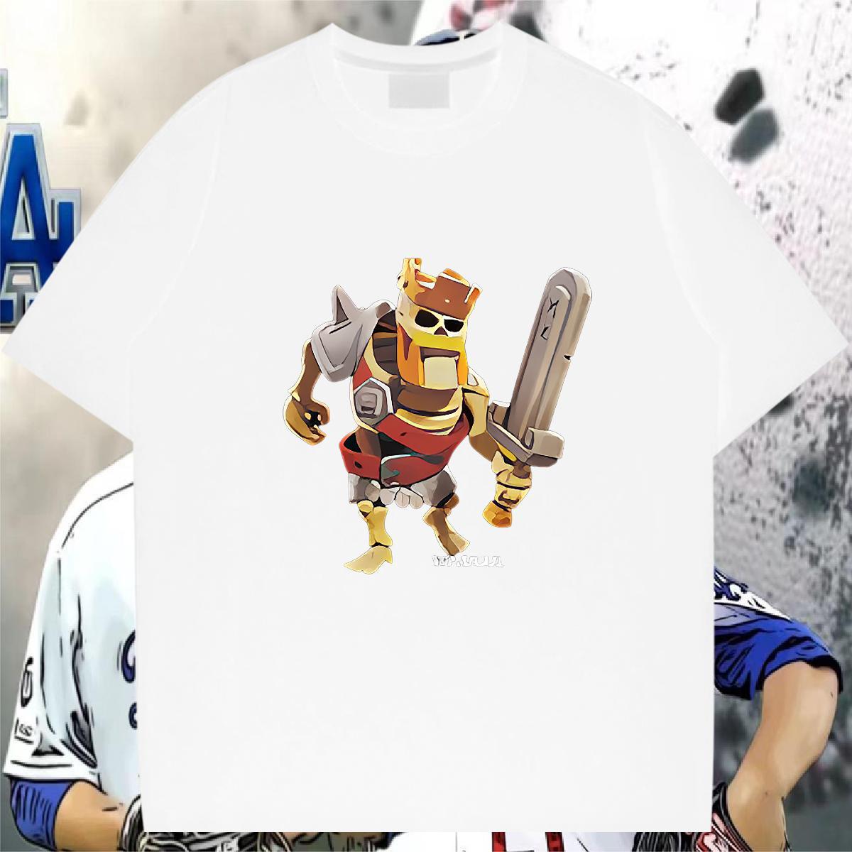 T Shirts Men 100% Cotton 230g comic Sports Casual Breathable Floral Print Men Tshirts 2024 Summer Unisex Tops Shirt