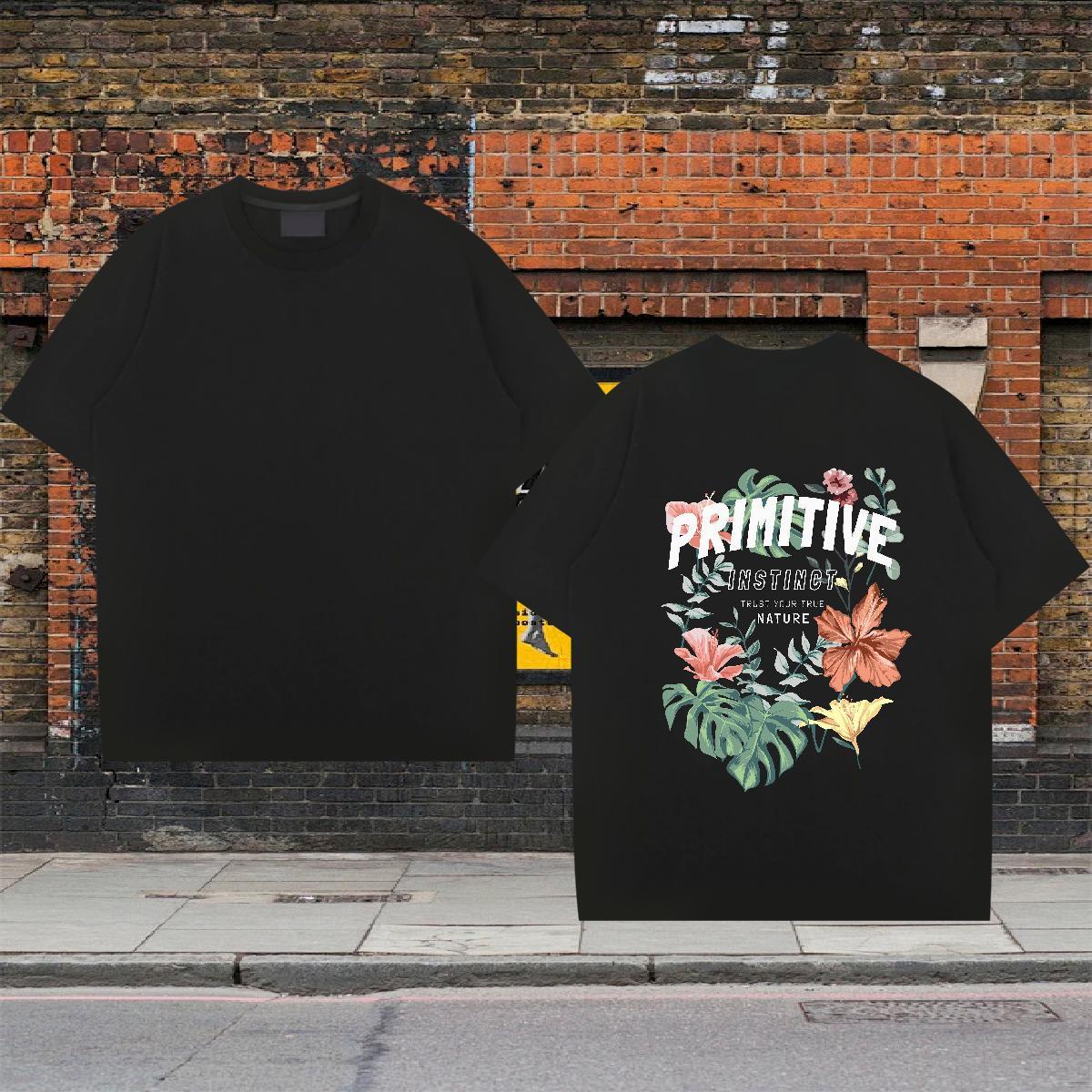 2024 Designer T Shirts Men 100% Cotton 230g flower Daily Wear Clothes Short Sleeve O-Neck Brand Men Clothes T-Shirt Skull