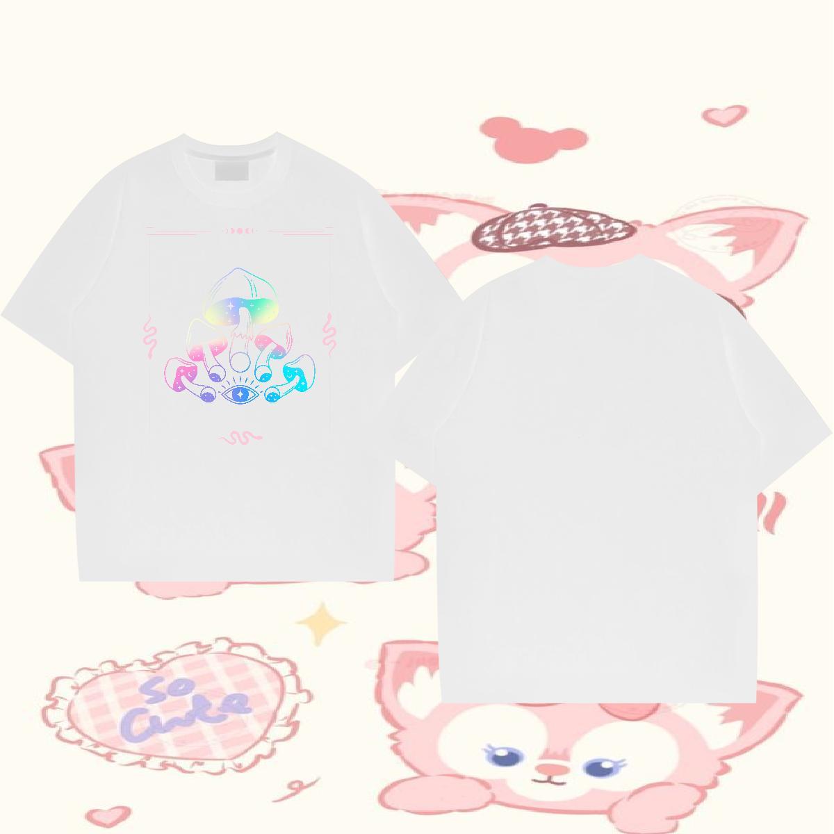 Customized T Shirt For Man 230g 100% Cotton mushroom Casual Daily Wear Tops Tees Breathable Short Sleeve Brand Men Tops Tees Skull