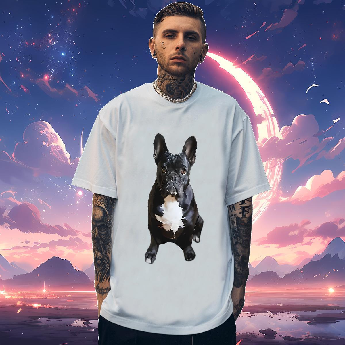 New Designer T shirt 230g 100% Cotton dog Summer Casual Tops Pure Cotton Brand Tshirts DIY