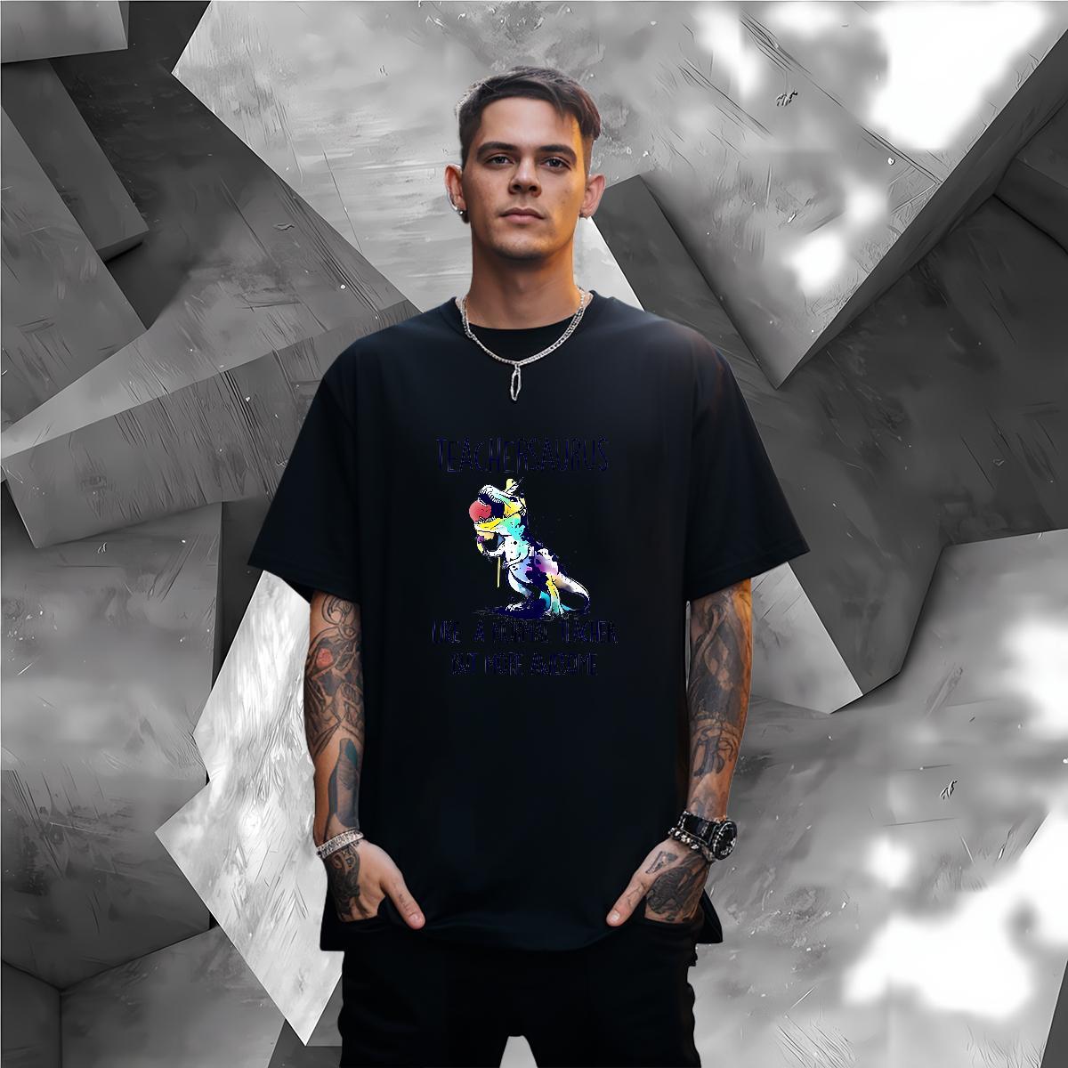 T-Shirts 230g Cotton dinosaur Hip Hop Street Pure Cotton DIY Tshirt for Man Woman Factory Direct Free Shipping Tee Shirt