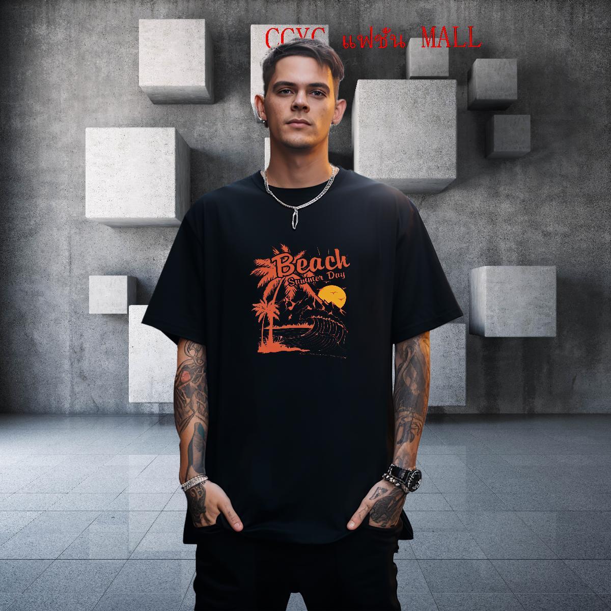 Loose Men Clothes T-Shirt 230g 100% Cotton Casual Daily Wear sea DIY Printed O Neck Short Sleeves Designer T Shirts Men Tee Shirt