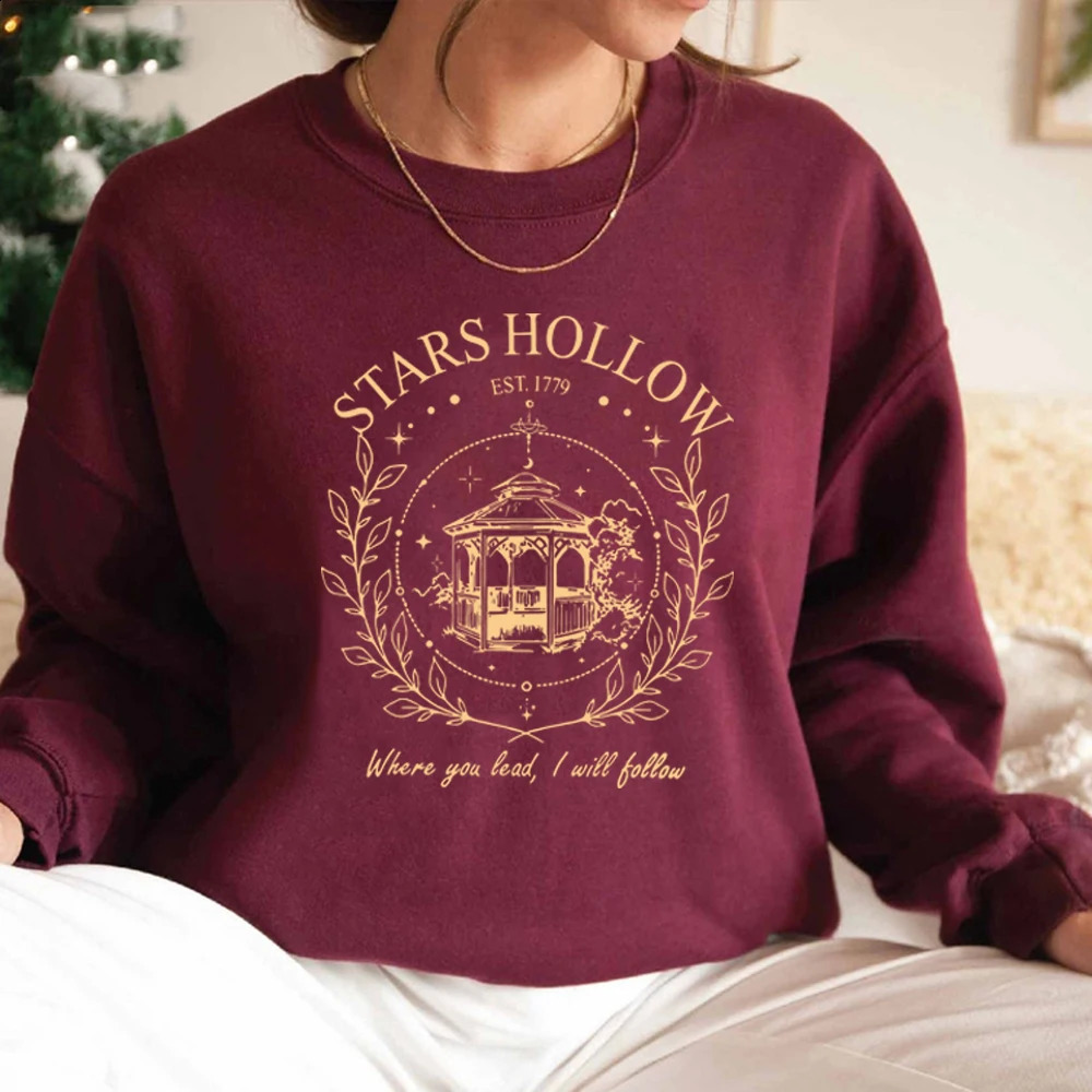 Vintage Stars Hallow Sweatshirt Lukes Diner Sweater Women Long Sleeve Sweatshirts Gilmore Girl Merch Pullover Women Clothes 240805