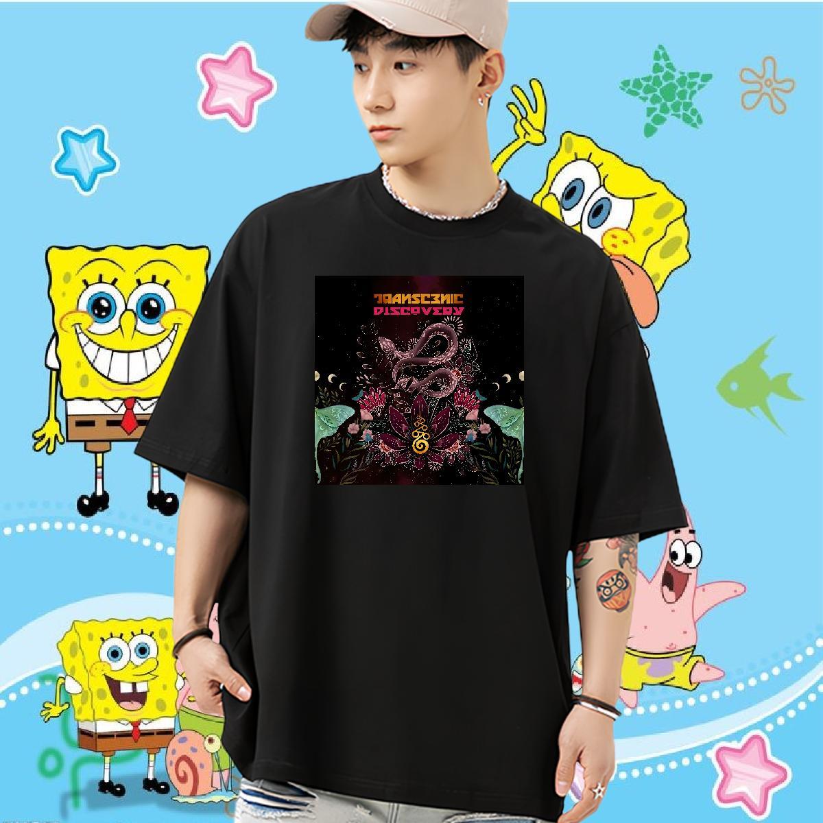 Fashion Casual Men T Shirts 230g Pure Cotton moon Outdoor Clothings Short Sleeve O-Neck Brand Men Tops Tees Plus Size Cartoon
