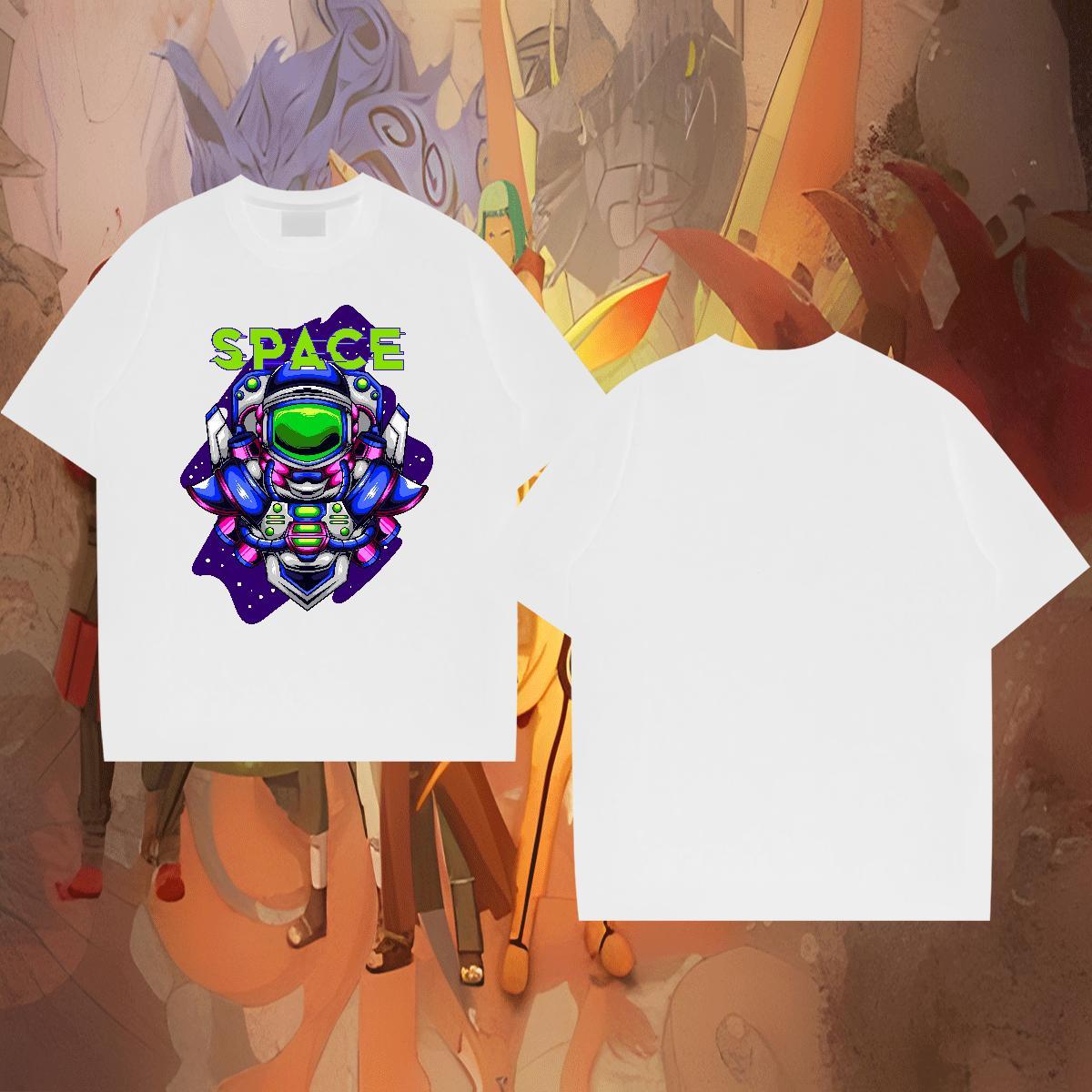 Loose Men Tshirts 230g Pure Cotton Outdoor ET DIY Printed Breathable Short Sleeve DIY Customized T Shirts Men Tops Shirt