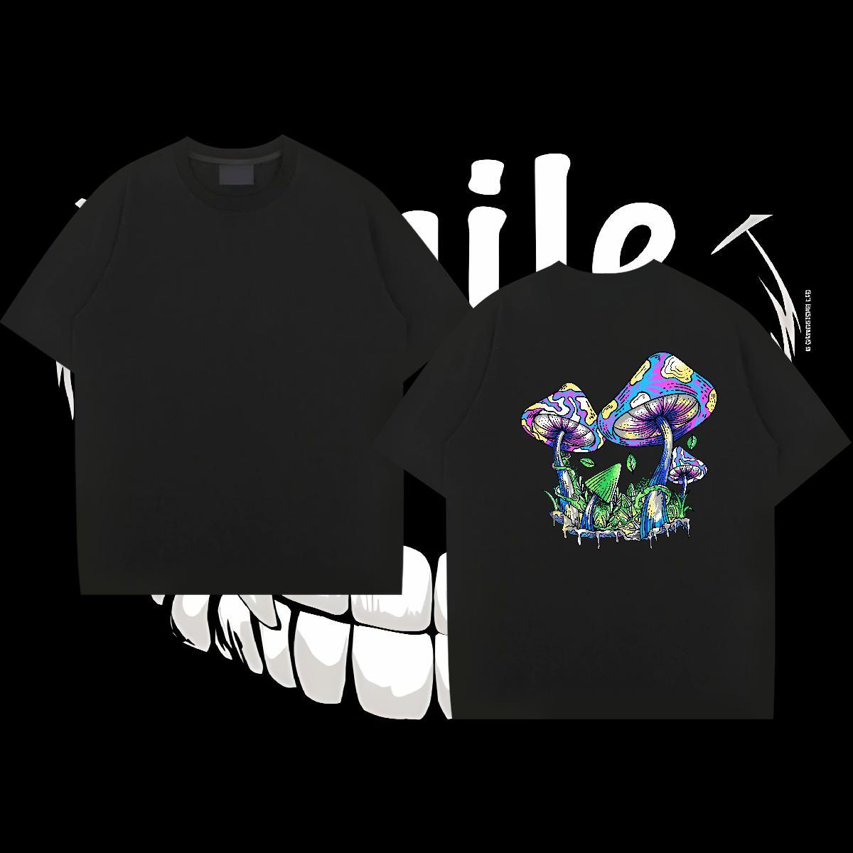 2024 Designer T shirt 230g 100% Cotton mushroom Outdoor Tshirts Breathable Soft Loose Men Clothes T-Shirt DIY