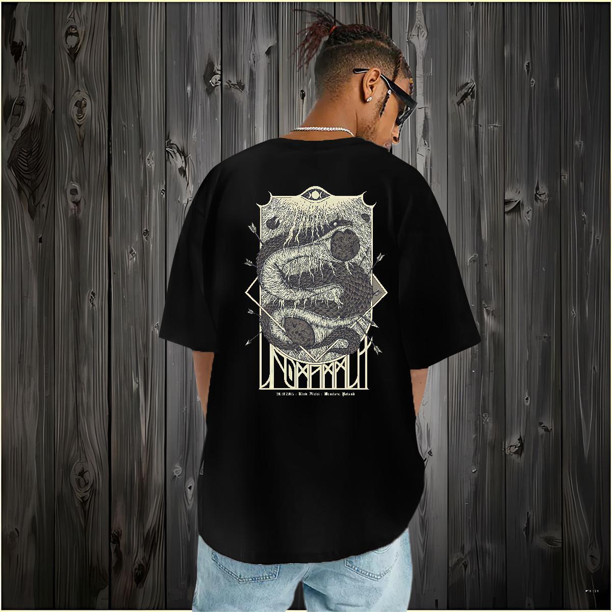 Brand T Shirt For Man 230g Cotton snake Casual Tshirts Round Neck Short Sleeve Loose Couples T Shirts DIY Anime