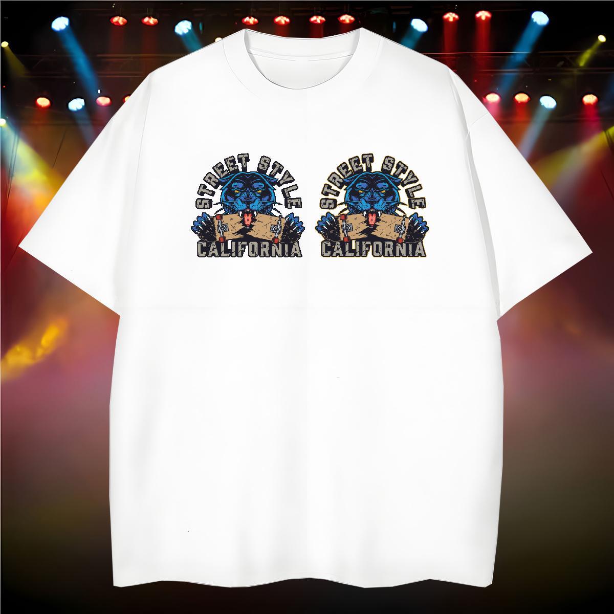 Mens T Shirts 230g 100% Cotton leopard Daily Outfit Crew Neck Custom Print Oversized Men Tees Casual New Popular Tops Tees