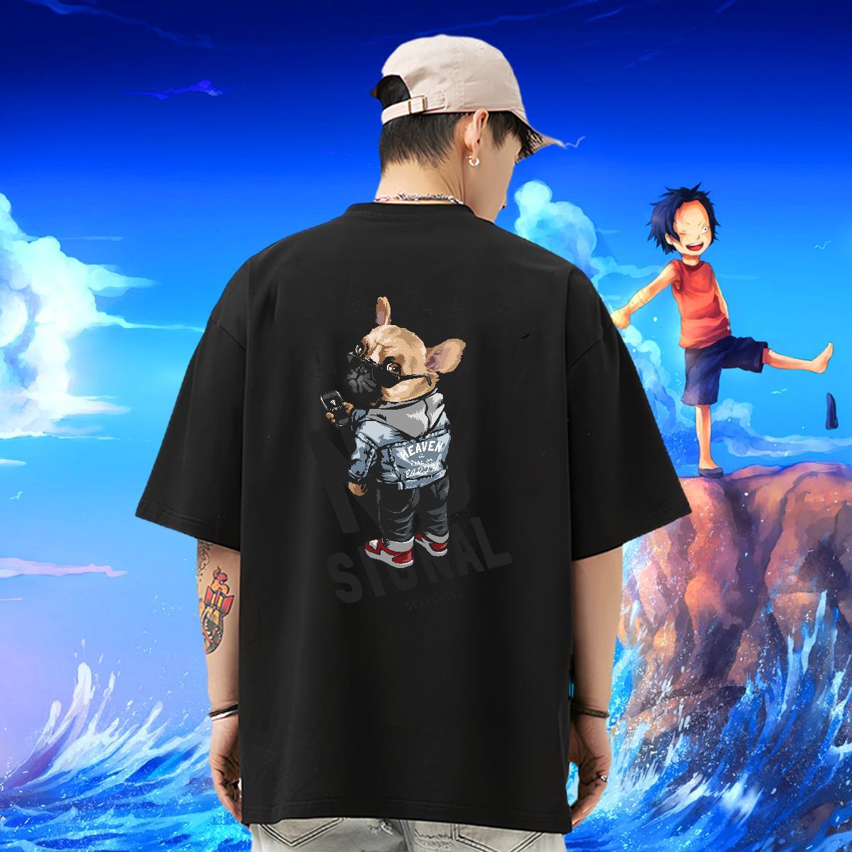 Classic Casual Man T Shirts 230g Cotton dog Hip Hop Tee Shirt Pure Cotton High Quality Tshirts DIY