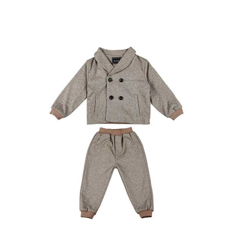 Suits Childrens Casual Suit Set Spring Autumn Korean Baby Flower Boys Party First Birthday Costume Kids Jacket Pants 2pcs Clothes