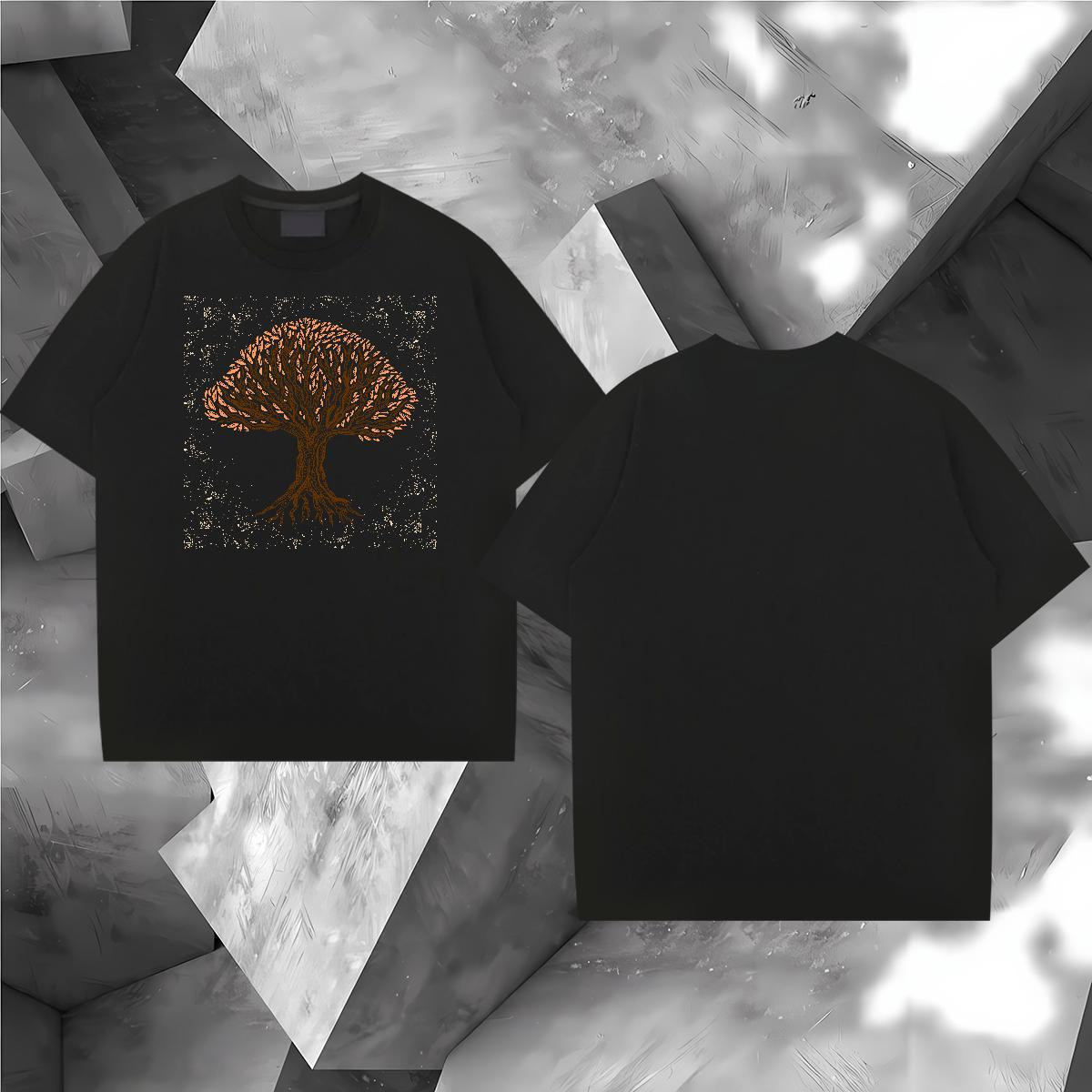 Fashion Design T Shirt For Man 230g Cotton tree High Street Hip Hop Clothings Crew Neck High Quality Couples T Shirts Custom Printed