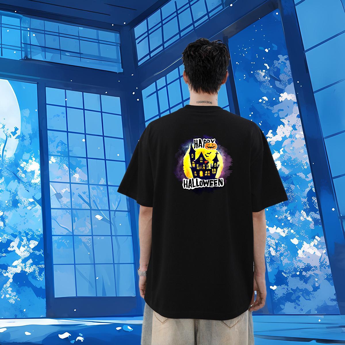 New T Shirt For Man 230g Pure Cotton Casual Tops Tees Breathable Short Sleeve Loose Fit Men Tshirts Custom Anime