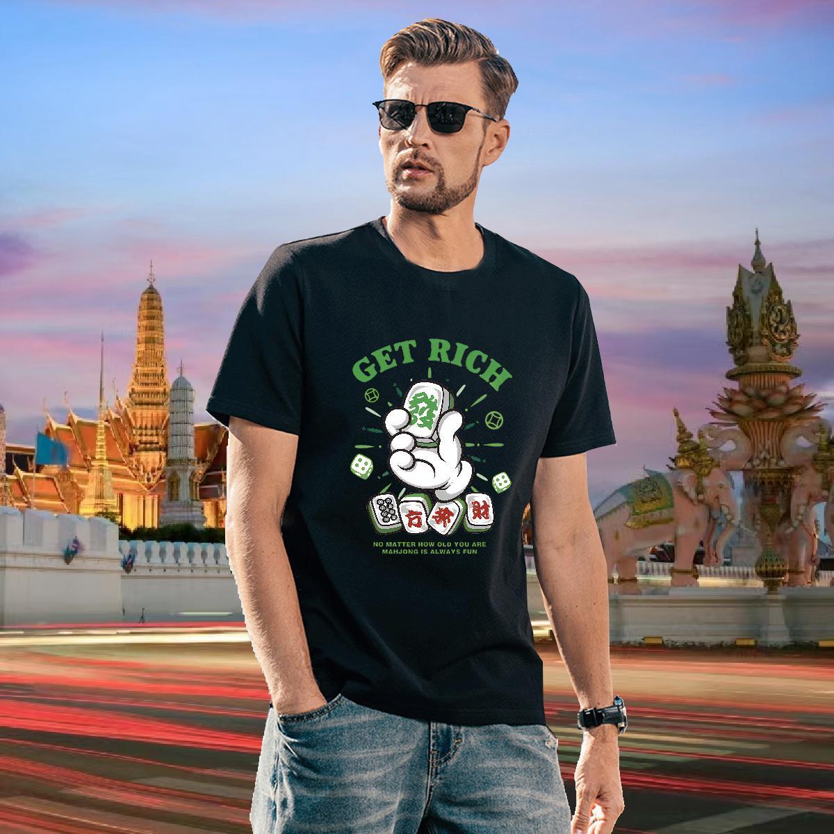 Men T Shirts 230g Pure Cotton Chinese Hip Hop Short Sleeve Soft DIY Printed Tshirt for Man Woman 2024 Summer High Quality Tshirts