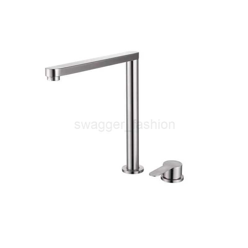304 Stainless Steel Sink Faucet Hidden Lifting Folding Kitchen Faucet Hot and Cold Mixed Water Separate Sink Tap Dual HolesXJ240806