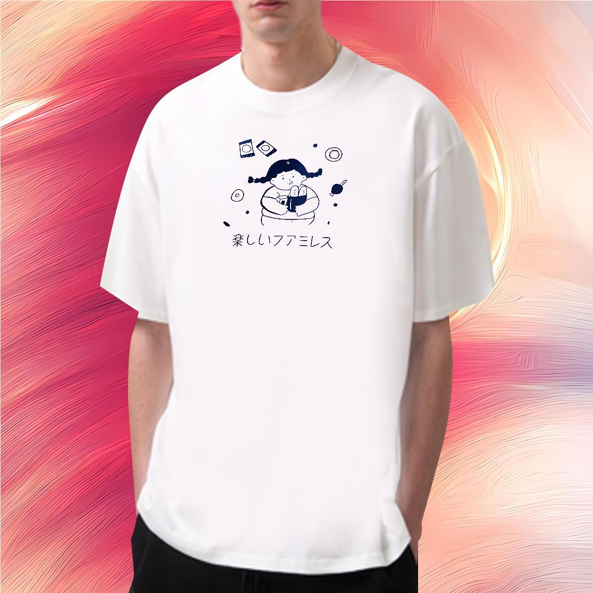 Man T Shirts 230g Pure Cotton painting Street Crew Neck Cartoon Print Men Clothes T-Shirt Fashion Designer Loose Wear