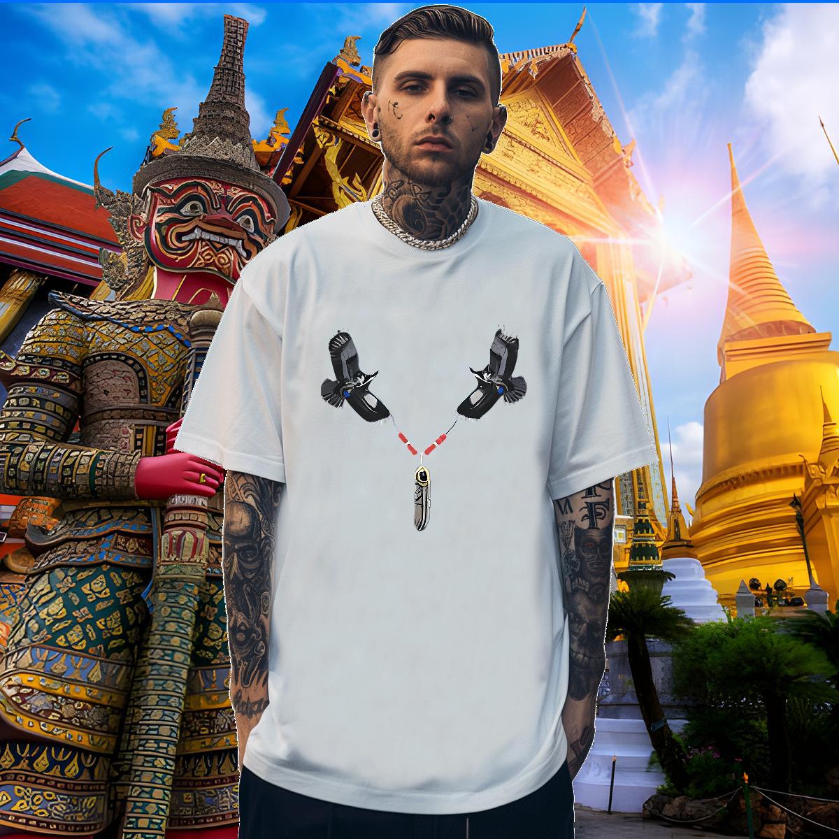 Designer Men Tops Tees 100% Cotton 230g eagle T Shirt For Man Outdoor Short Sleeve O-Neck Customized Print New Arrival Tops Shirt