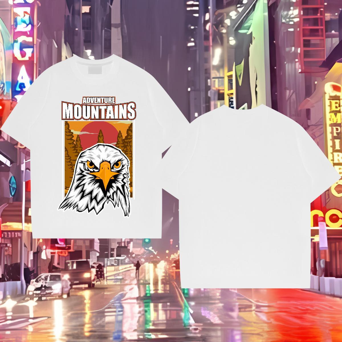 Fashion New T-Shirts 230g Pure Cotton cool High Street Hip Hop Tops Shirt Breathable Soft Loose Fit Men Tops Tees Custom Big Size