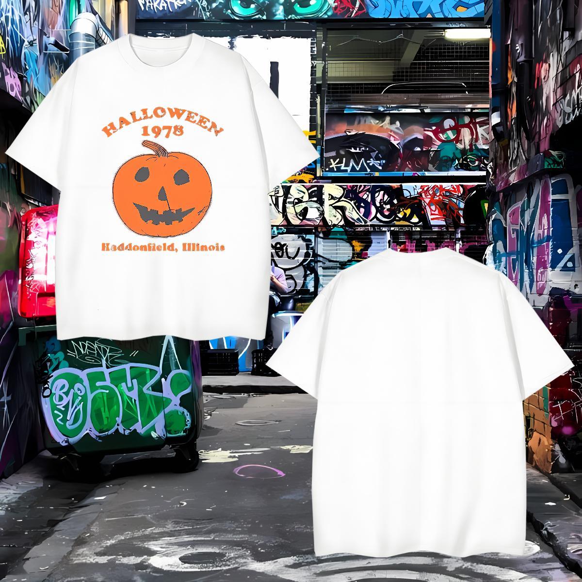 Fashion New Man T Shirts 230g Cotton halloween Casual Tee Shirt Pure Cotton Brand Men Tshirts Oversized 3XL 4XL