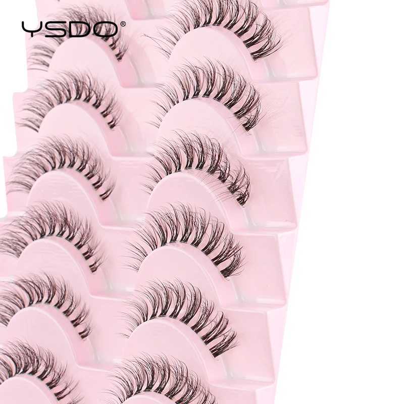 5/10 Eyelash 3D Natural False Eyelash Fluffy Soft Short Lash Wispy Natural Eyelash Extension Makeup Tool W240803