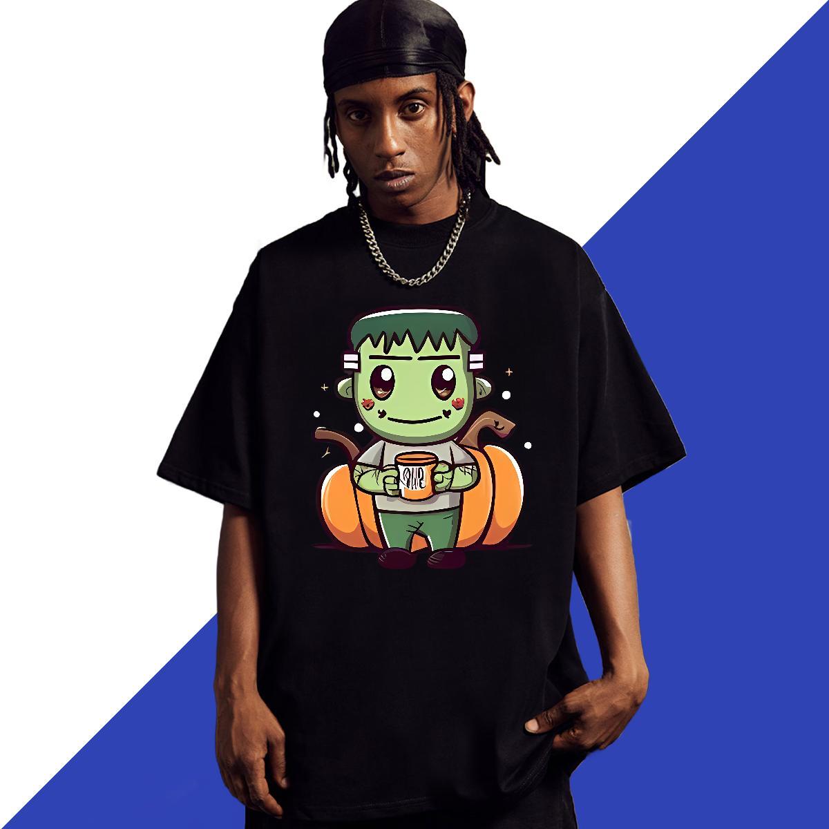 2024 Summer Men T Shirts 100% Cotton 230g pumpkin Sport Top Tees Crew Neck Free Shipping Men Tshirts Anime Print