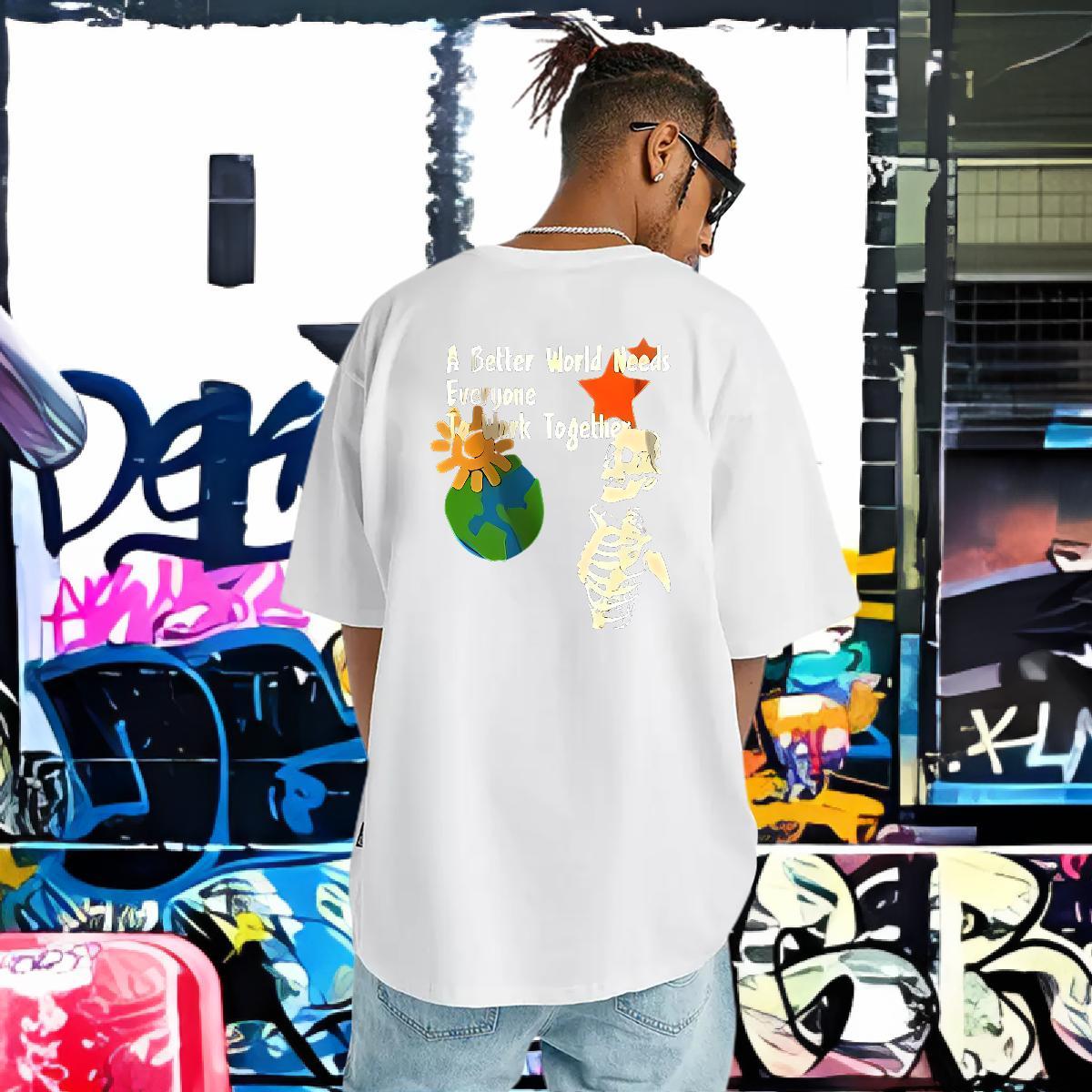 Wholesale T-Shirts for Men skull Tops Tees 230g Cotton High Street Hip Hop Free Shipping Custom Printed Pure Cotton Mens Tshirts
