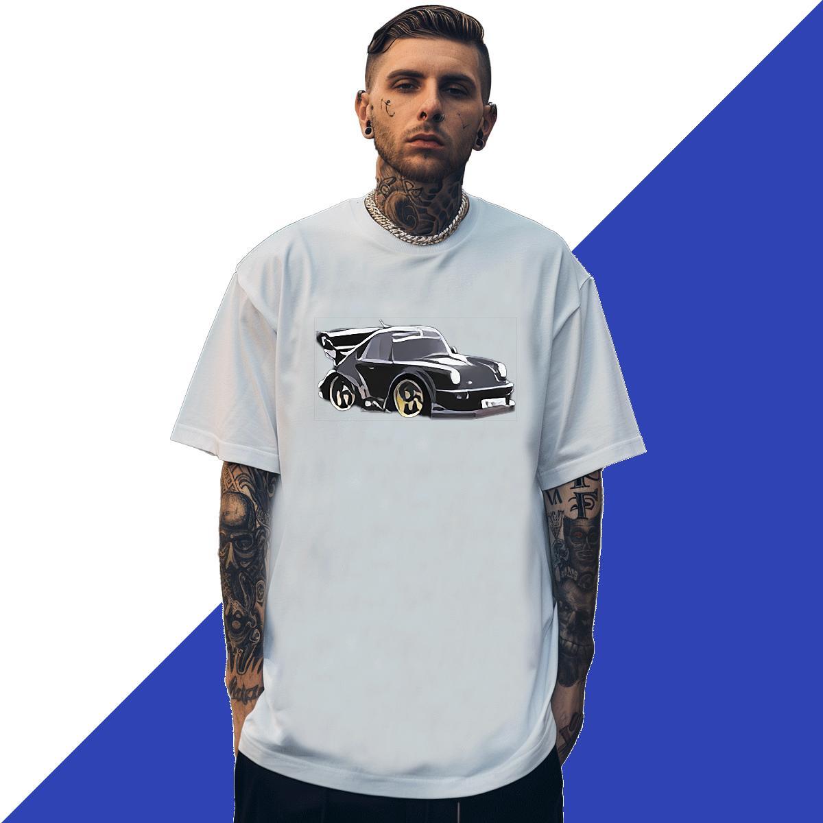 Classic Men Tops Tees 100% Cotton 230g Spring Summer car White Plus Size Pure Cotton New Arrival T-Shirts Tshirts