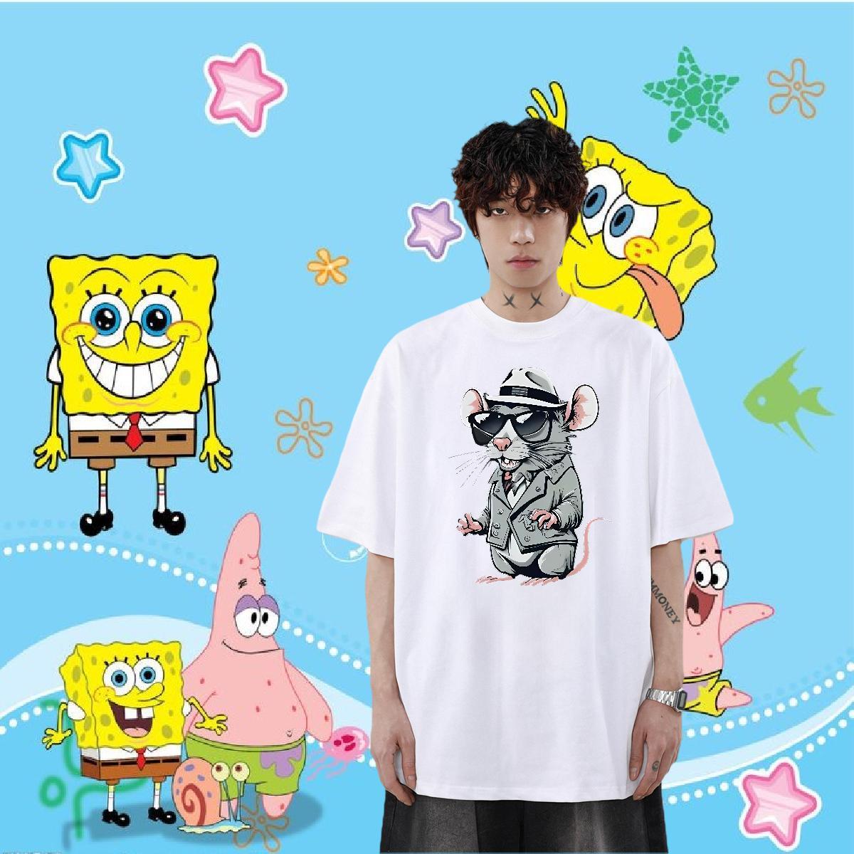 New Arrival Mens T Shirts 230g 100% Cotton mouse Casual Beach Tops Tees Crew Neck Designer Mens Tshirts DIY Printed