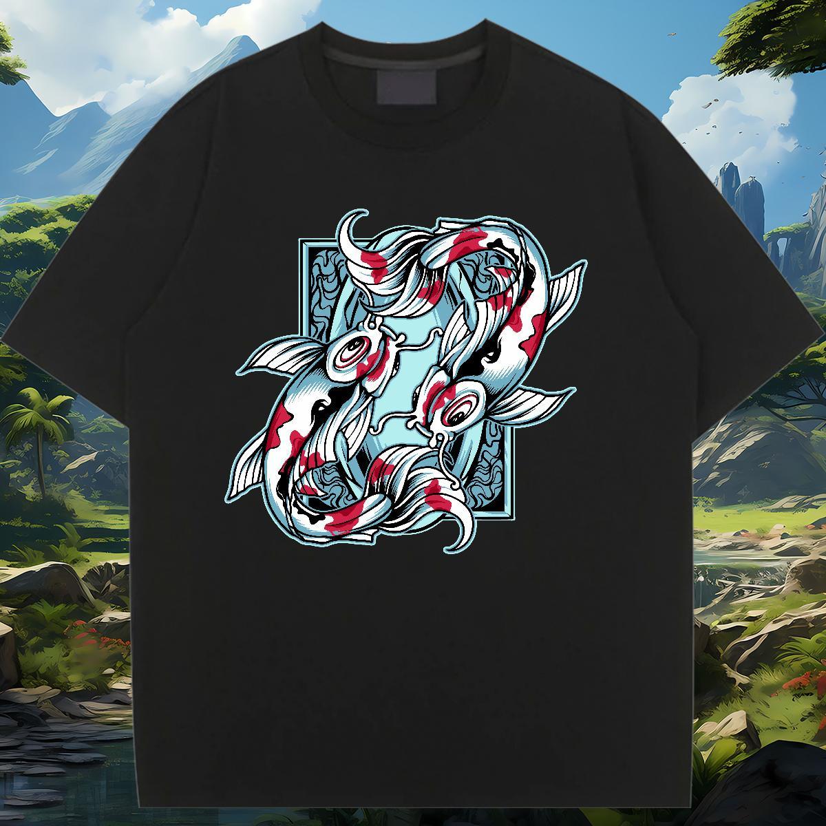 Brand T-Shirts Breathable Women Tshirts Cartoon Anime sick fish Hip Hop 230g Pure Cotton New Arrival Tees Shirts