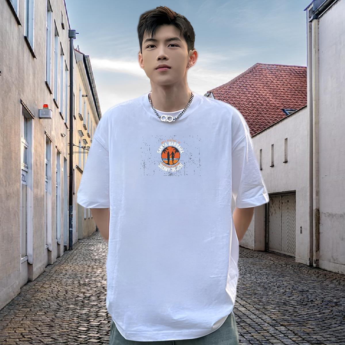 DIY Customized T shirt 100% Cotton 230g tree Hip Hop Tops Breathable Crew Neck Classic Mens Tshirts Customized Print