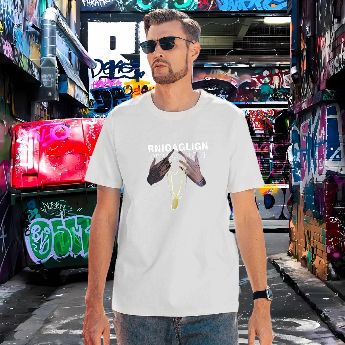 T-Shirts 230g 100% Cotton hands Casual Beach Breathable Soft Anime Mens Tshirts 2024 New Wholesale Tees