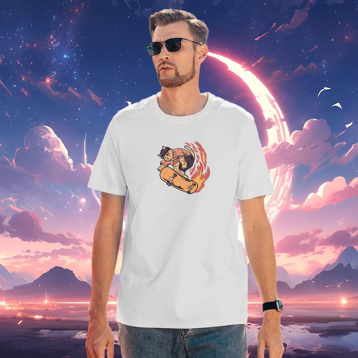 Casual New T Shirts Men 230g Pure Cotton cute Casual Daily Wear Tees Breathable Crew Neck Cool Design Men Tops Tees Oversized 4XL