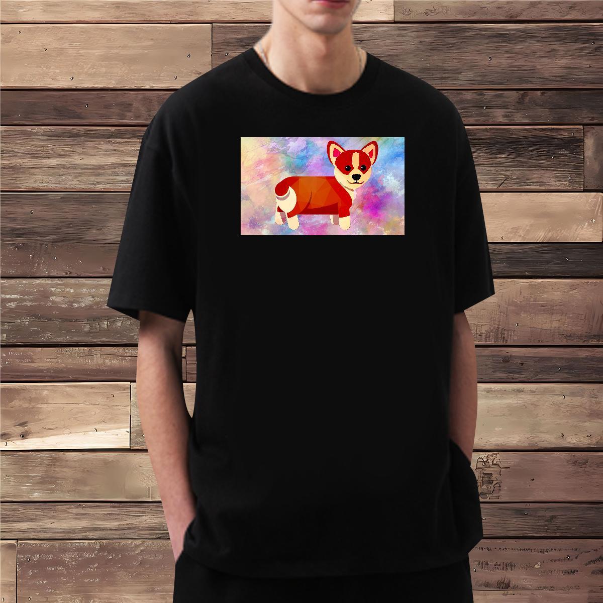 Designer T-Shirts for Men 230g 100% Cotton Dog Hip Hop Street Wear Crew Neck Breathable Loose Fit Tshirts Custom Printing