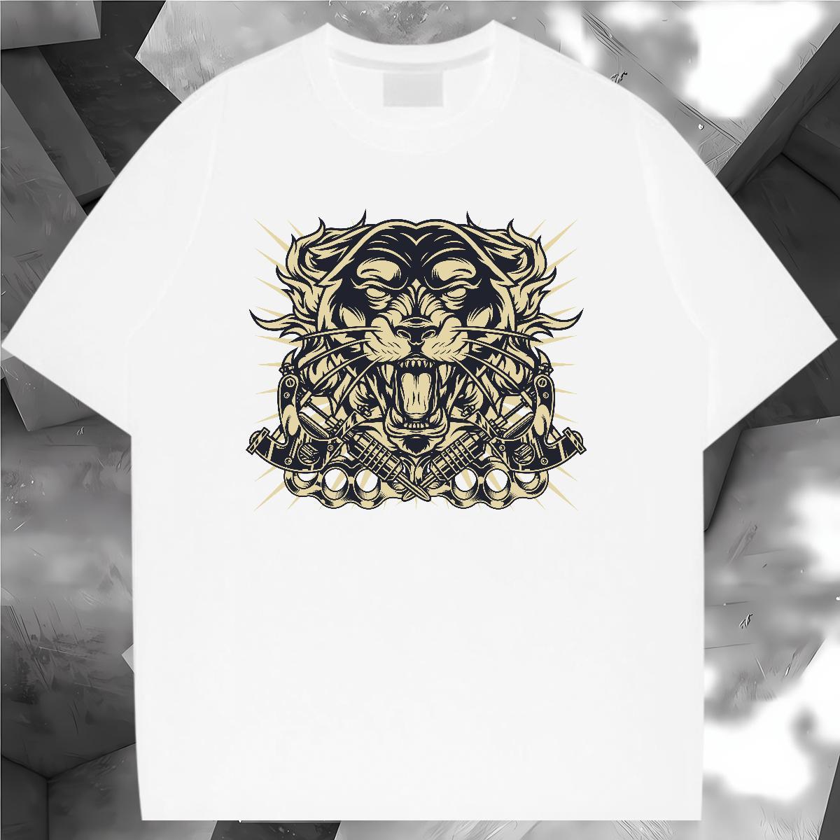 Factory Direct T-Shirts 230g Pure Cotton eagle Casual Polos Round Neck Short Sleeve Soft Couples T Shirts Customized Print