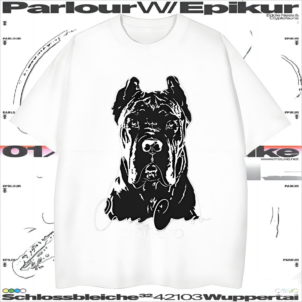 T-Shirts for Men 230g 100% Cotton dog Casual Daily Wear Breathable Crew Neck Custom Cartoon Tshirts Casual New Free Shipping Polos