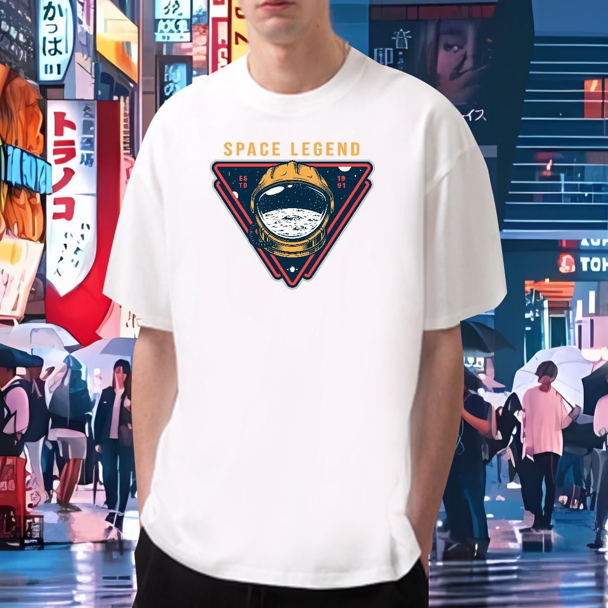 Men T Shirts 230g Pure Cotton spaceman Hip Hop Street Short Sleeve O-Neck Cartoon Printing L-4XL Men Tees Designer Fashion Wholesale Polos