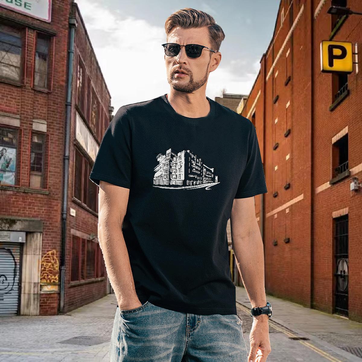 Cool Men Tees 100% Cotton 230g House T Shirt For Man Hip Hop Breathable Short Sleeve Custom Cartoon DIY Polos