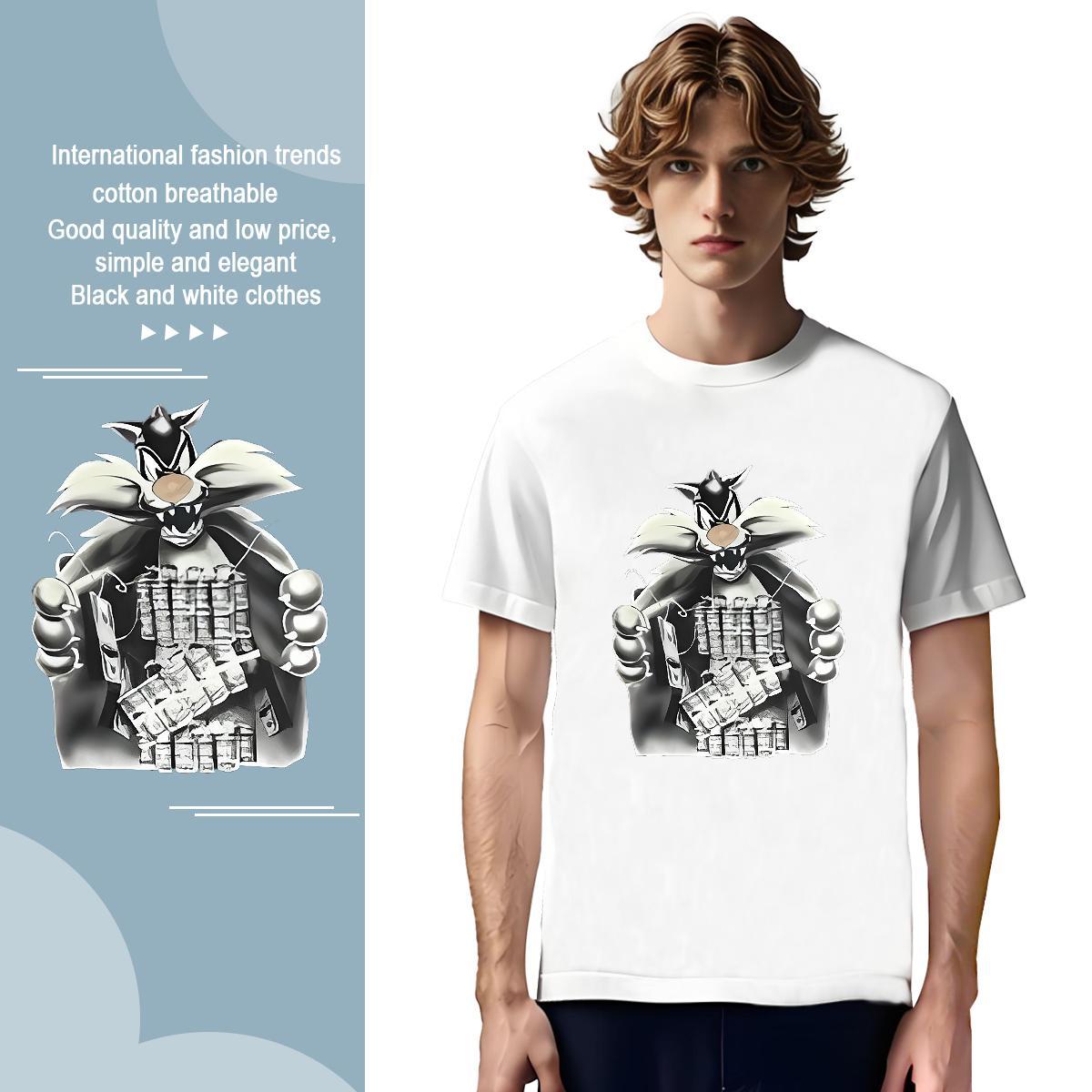 Men T Shirts 100% Cotton 230g cute Street Wear Breathable Soft Customized Tshirt for Man Woman 2024 Popular Tops Tees