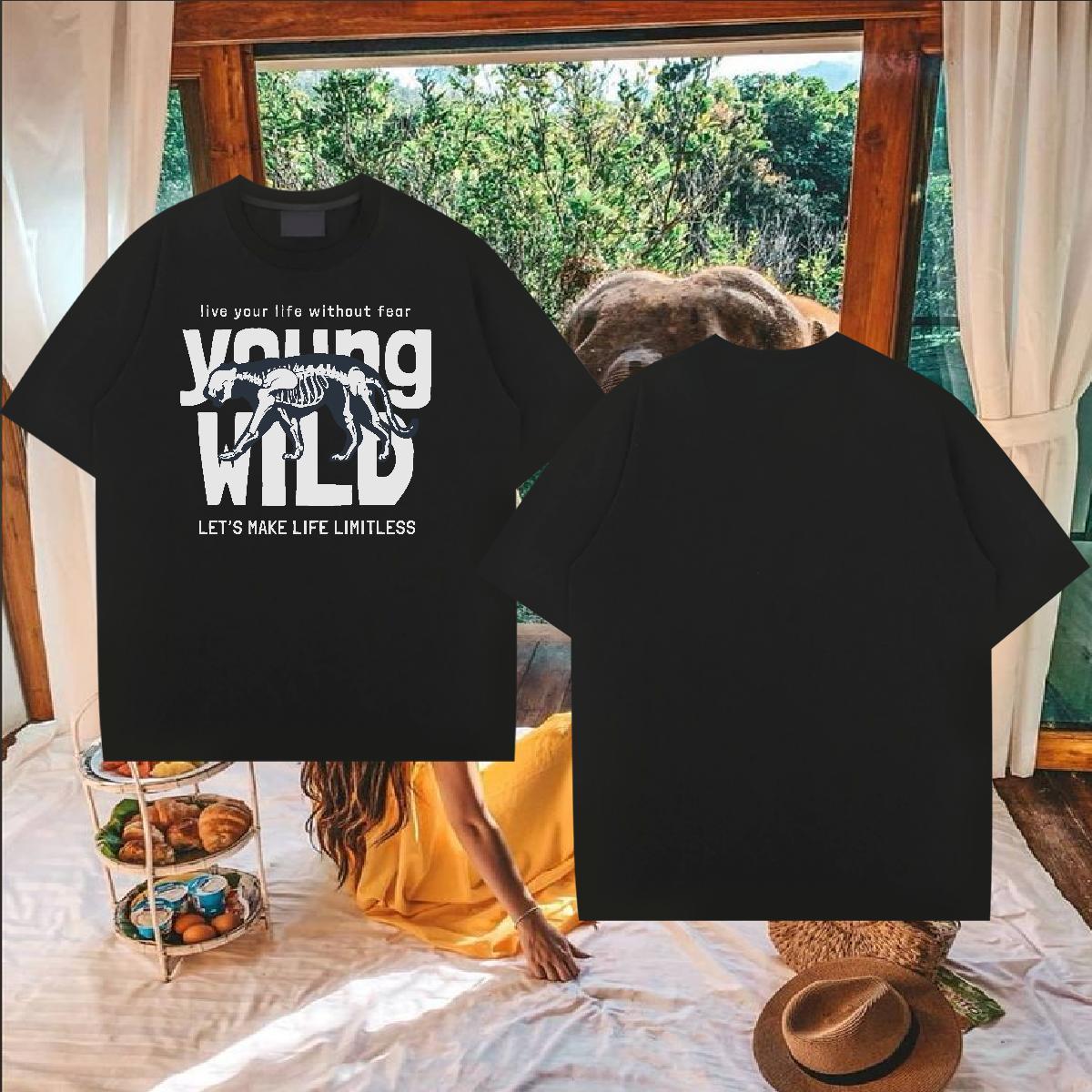 Wholesale T Shirt For Man 230g Pure Cotton Street Casual Tshirts Breathable Crew Neck Classic Men Tees Cartoon Print